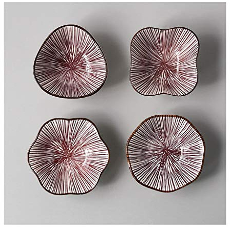 GUHPZA Cuencos para Mojar, Platos Tipo Ramequín, 4 Piezas De Porcelana, Platos Hondos De Cerámica, Platos para La Cena, Platos para Sopa, Ideales para Salsas, Platos,F