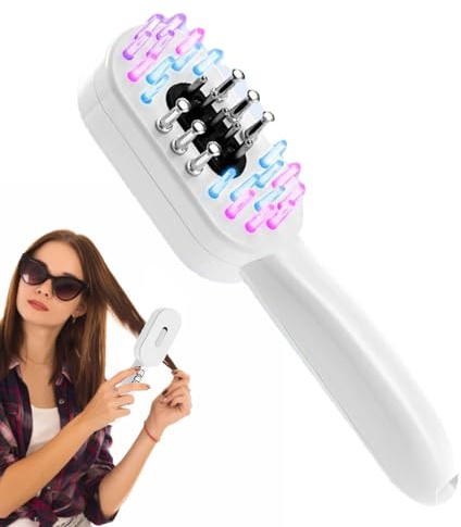 Rotlicht Haarkamm | Elektrische Haarbürste Massagekamm | Absorptionsförderung Tägliche Pflege Massagegerät für Studentenwohnheim, Reise, Salon, Frauen, Mädchen, Mütter, Ehefrauen und