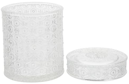 LABRIMP Bocal Verre Sculpté Motif Tournesol avec Couvercle Boîte à Bijoux Multifonction Pot de Rangement pour Bonbons et Cosmétiques Cadeau Décoratif pour Mariage et Maison
