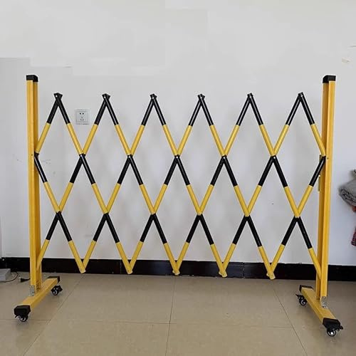 Portable Expandable Metal Barricade Gate with Wheels Adjustable Retractable Traffic Fence Mobile Safety Barrier for Garden & Pets Decorative Black Fence (1.2x2m)
