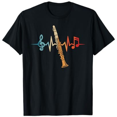 Clarinettiste Battement De Cœur Musicien Clarinette T-Shirt