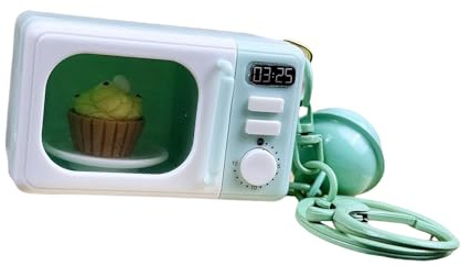 De Teléfono Horno En Miniatura con Efectos Sonido Y Luz LED para Niños Juego rol Juguete Cocina Simulación Accesorio Llavero ABS Llavero Modelo Microondas Brillante