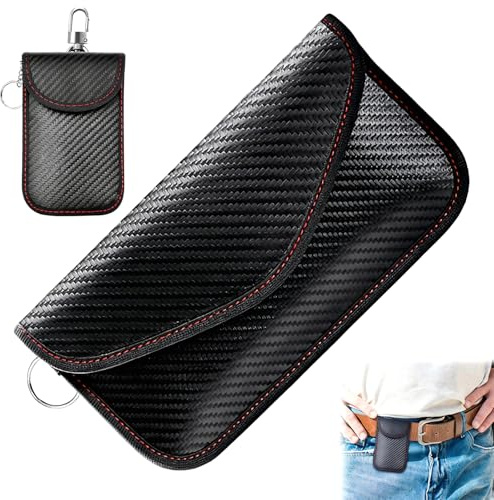 2 Pack Faraday Pouch for Car Keys, M & L Size Signal Blocking Bags – Anti-Theft RFID Protector for Keyless Entry, Waterproof Key Fob Security Case