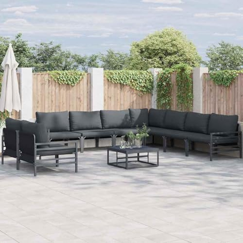 QJBSAVVA Garten-Sofa-Set Anthrazit 70 x 70,5 x 32 cm Stahl | Sitzgruppe Outdoor Lounge für Balkon & Garten, modernes Design, wetterfeste Sitzecke für Terrasse, kleine Flächen und Camping