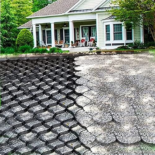 Grille stabilisatrice de gravier robuste de 5,1 cm d'épaisseur, design nid d'abeille pour allées et pentes, solution durable de stabilisation du sol pour un pavage et un drainage faciles