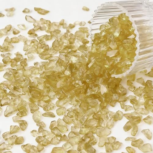 wuyukeji Edelstein Set,400G Trommelsteine kleine Edelsteine,Schmucksteine zur Dekoration für Aquarien, Blumentöpfe, Schmuckherstellung und Wohndekoration(Gelb)