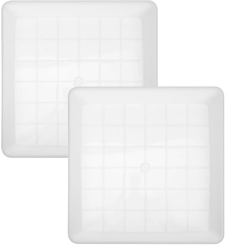 Veemoon Lot de 2 Plateaux de Drainage Carrés en Plastique Épais pour Pots de Fleurs Intérieur Fonction Récupération d'eau et Design Élégant