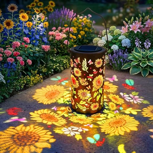 Solarlampen für Außen Garten,Sonnenblume Solarlampen,Solarlichter für Außen | Künstliche Sonnenblumen-LED-Lichterkette, Solar-Lichterkette, Gartenlichter, hängende Ornamente für Terrasse, Veranda, Hof