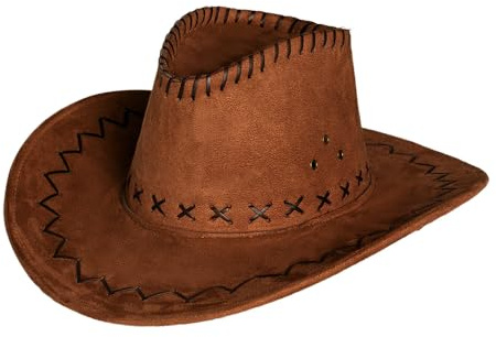 Boland 01268 - Chapeau de cowboy adulte western pour costume de carnaval, shérif, gaucho, cowgirl, Halloween, carnaval, JGA, Brun