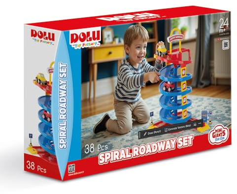 DOLU Children's Toy Garage Play Street Play Track 38 Pieces