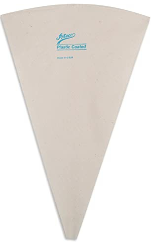 Ateco Plastic Coated Canvas Decorating Bag, 14-Inch, Reusable, Made in USA, White