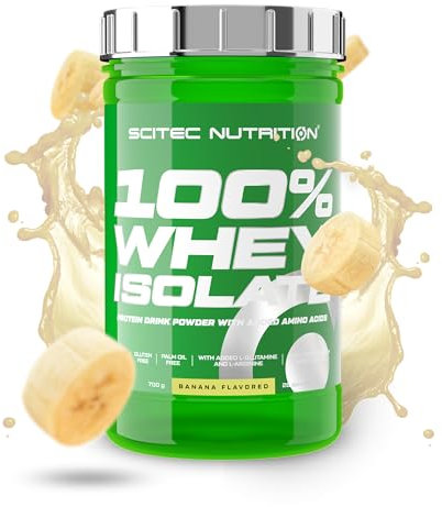 Scitec Nutrition 100% Whey Isolate - Puro potere proteico con BCAA - Glutammina e Arginina - Formula senza zucchero e senza glutine, 700 g, Banana