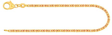 EDELIND Königskette Gold 585 Echtgold Armkette 1.8 mm mit Stempel aus Gelbgold, Goldarmband aus Deutschland, Herrenschmuck mit Karabinerverschluss, Länge 18.5 cm, Gewicht ca. 4.6 g.