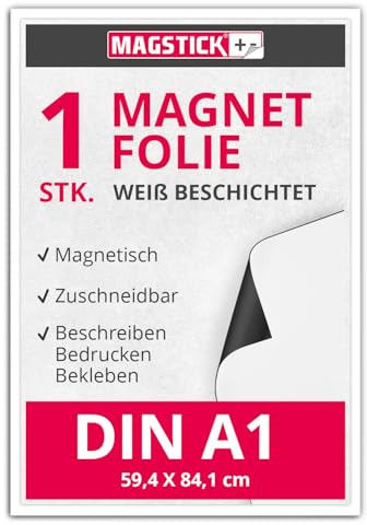 Magnet-Folie in DIN A1 - magnetisch, weiß beschichtet - Tür-Schild - mag055