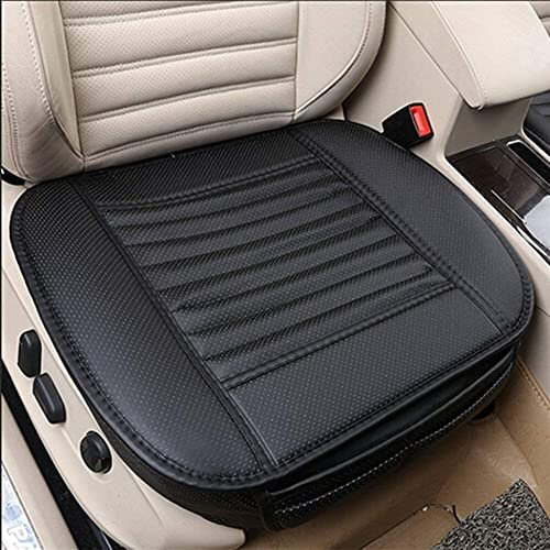 Movein Sitzkissen Auto Universal, Auto Sitzauflagen Autositzbezüge Bambus Kohle PU Leder Sitzauflage für Auto Vordersitz,zu Hause und im Büro