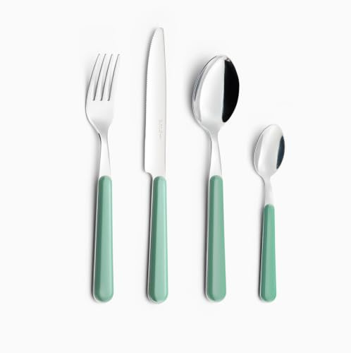 Servizio Set di Posate 24 pezzi in Acciaio Inox Eme Brio Verde 50