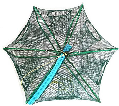 EASY BIG Faltbare Köderfalle Fischernetz - Handwurfkäfig zum Fangen von Fischen, Garnelen, Krabben, Flusskrebsen