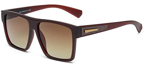 JIM HALO Gafas de Sol Polarizadas Retro Grandes Hombres Mujeres Gafas de Conducción Planas Cuadradas
