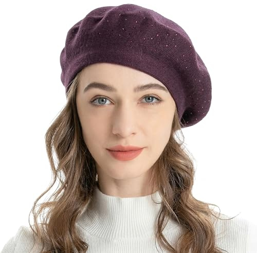 ZLYC Baskenmütze für Damen, französisch, wendbar, Kaschmir, Baskenmütze