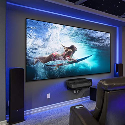 HiViLux® Ultra Thin Zero RahmenLeinwand Rahmenlos PVC Kinofolie: HiViWhite Cinema 1,0/8K/4K/3D/auch für UST (16:9 100Zoll Bild:221x124cm)
