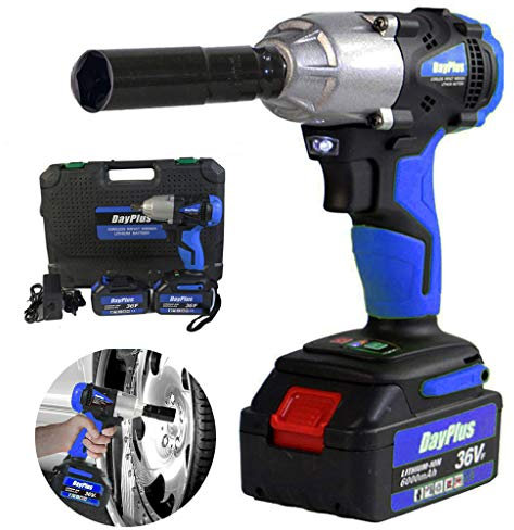 Akku Schlagschrauber mit 2 Akkus (2 x 6000Ah), Auto Reifenwechsel Schlagschrauber mit Drehmoment Max 420Nm, 18v Elektro schlagschrauber - Vorwärts- und Rückwärtsfunktion