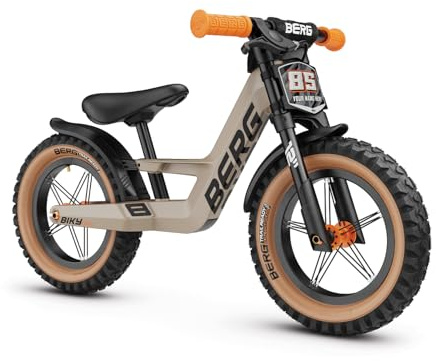 BERG Biky Cross Sabbia Trail | Bicicletta senza pedali per bambini dai 2 anni | Ruote 12 pollici | Con freno a mano | Design sicuro e leggero | Regolabile per la crescita
