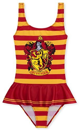 Harry Potter Badebekleidung Mädchen | Einteiliger Badeanzug Kinder Mädchen mit Rüschenrock | Kinder Badewäsche Alter von 7-14