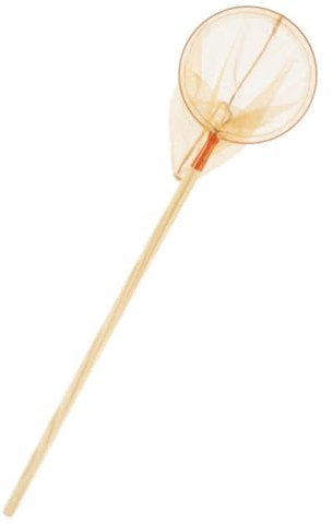 Rekord Kescher für Kinder (Metall, Orange) mit Holz-Stiel (72 cm) - ⌀ 23 cm - Gesamtlänge 102 cm - für Kinder ab 3 Jahre