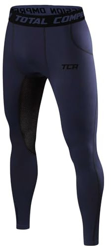 TCA Jungen Leggings, Kompressionshose, Sporthose, Lang - Dunkelblau/Dunkelblau, 8-10 Jahre
