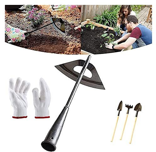 2021 Zappa Cava Potenziata Per Giardinaggio, Zappa Cava Interamente In Acciaio Temprato Con Accessori Per Guanti Protettivi, Strumento Per Allentare Il Terreno Da Giardinaggio Viene Fornito