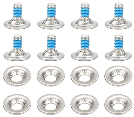 8 Set Snowboard Binding Screws, Stainless Steel Binding Screw Washer Snowboard Screw Set Snowboard Binding Mounting Screws Fixed Ski Accessories