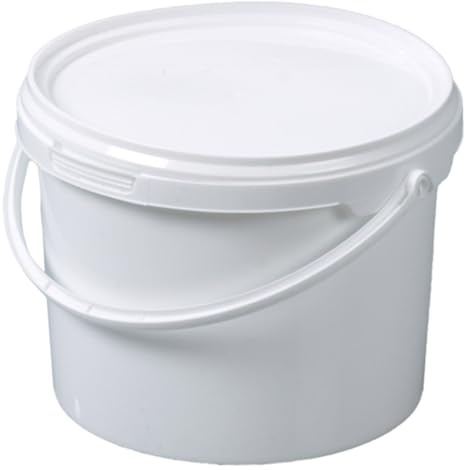 Bürkle Polypropylen Verpackungseimer mit Deckel, Weiß, 2L Kapazität