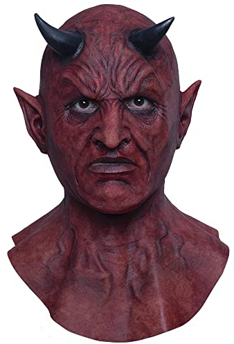 Ghoulish Productions - Dämon Lucifer Hyper Masken, handgemachte Latexmaske für Halloween, Karnevalsumzug, Kostümparty, Cosplay, Einheitsgröße für Erwachsene.