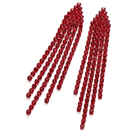 Clearine Quaste Ohrringe für Damen lange Tropfen Strass Kristall baumeln Erklärung Braut Hochzeit Schmuck
