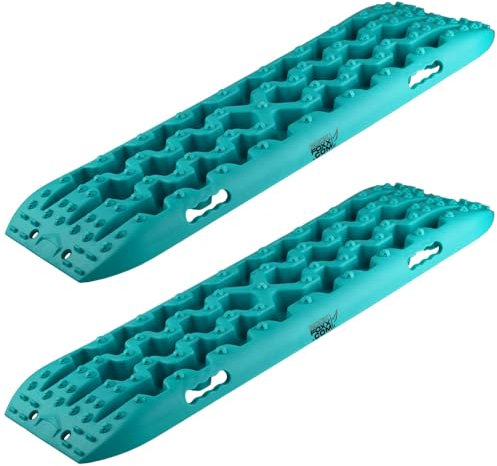 ROCKFOXX Anfahrhilfe Schlamm Schnee Sand Berge Boards Sandbleche Offroad 10 Tonnen Paar grün Recovery Board für Wohnmobil Geländewagen PKW SUV Pick UP Quad Traktionsmatte Gripmatte