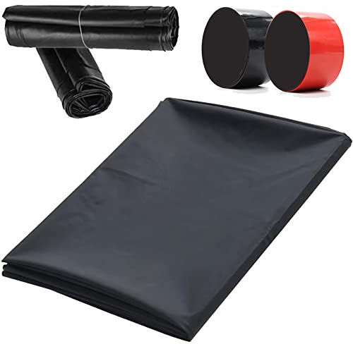 Sexlaken Wasserdicht Bettlaken Eingedicktes Latex SM Bettwäsche Sexspielzeuge Mit 2 X 10M Sex Bondage Bändern Handschellen Fesseln Sex Sheets Waterproof Spannbettlaken Für Paare,Schwarz,130 * 220cm