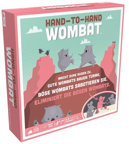 Exploding Kittens - Hand-to-Hand Wombat, Partyspiel, 3-6 Spieler, Ab 7+ Jahren, 15 Minuten, Deutsch