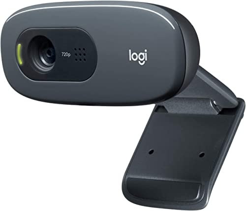 Original C270 Full HD Webcam, HD 720p/30fps, Widescreen Full HD Video Calling, HD Light Correction, Noise-Reducing Mic, For Skype, FaceTime, Hangouts, Teams, WebEx, Zoom, PC/Mac/Laptop/Macbook/Tablet