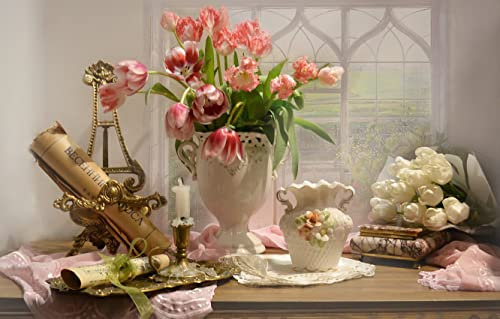 1000 Pieces Puzzle Art Tulipes Vase Nature Morte 75 * 50Cm