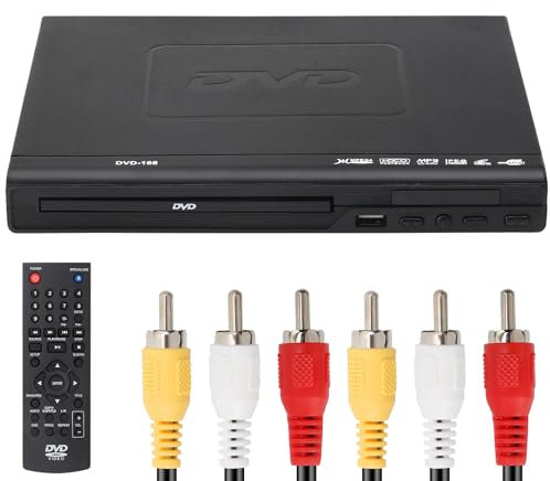 Lettore DVD, Lettore VCD per TV con Cavo AV, Lettore CD USB Multifunzione Giocatore con Telecomando per Casa Sistema stereo
