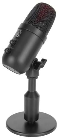 Cyrank Microphone à Condensateur USB, Micro Vocal Rotatif à 360 Degrés pour Ordinateur De Jeu, Micro Vocal pour Chanter avec Système De Traitement du Son DSP