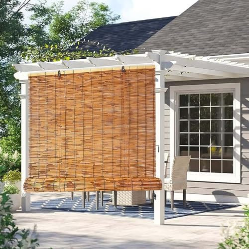 Bambusrollo, Lichtfilterung Natürliche Schilf Vorhang, Lüftungsjalousie Terrassenpavillon, Bambus-Rollo Für Teestube, Büro, Verdunkelungs-Retro-Rollos, 40x60cm 120x160cm 160x220cm (Size : 160x280cm)