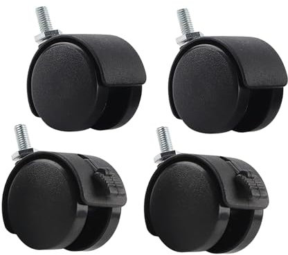 Kippen 1616CX - SET DI 4 RUOTE GEMELLATE DA MM.50 CON PERNO FILETTATO M10 (2 CON FRENO + 2 SENZA FRENO)