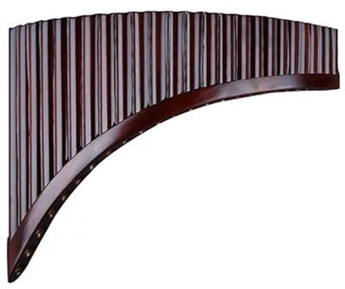 Gehobene Handgefertigte Panflöte 25 Pfeifen G-Tonart Braunes Instrument Wind-Panflöte (Color : Right)