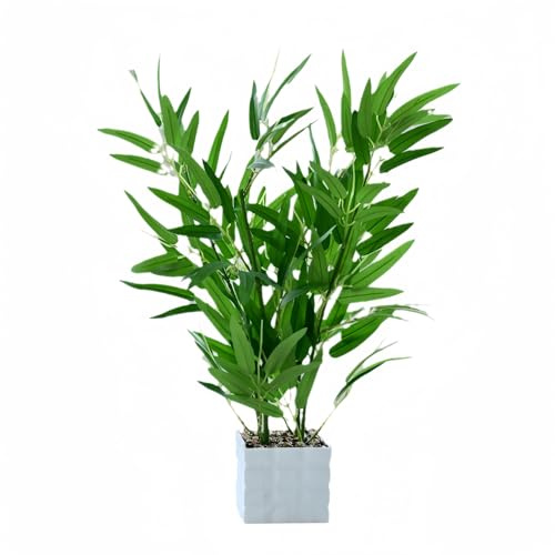 XIZHI 20 Inch Artificial Bamboo Decor Indoor Potted Fake Bamboos Plants with Pot Faux Bamboo Tree Plant for Home Office Living Room Decor