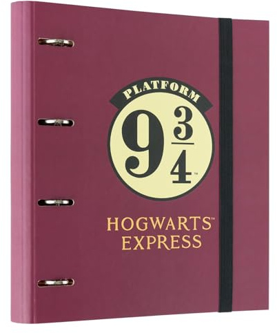 Grupo Erik Harry Potter Gleis 9 3/4 Ringordner A4 4 Ringe | Ringordner Schmal 4 Ringe mit trennblätter für Ordner A4 - Ringbuch Bürobedarf Schul Sachen Zubehör Geschenke zur Einschulung