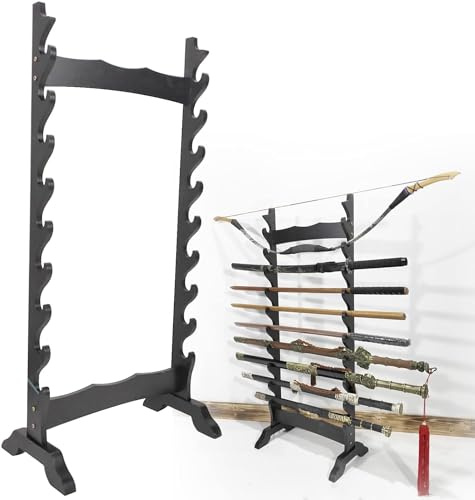 DZZTHSH Schwertständer Vertikales Präsentationsregal - Mehrstufiges Bodenregal für Verschiedene Schwerter und Langwaffen - Samurai-Schwertständer zur Aufbewahrung