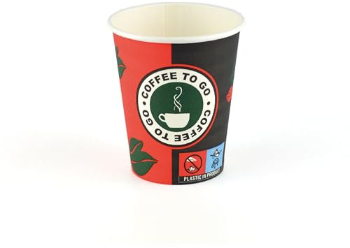 daybays Pappbecher 8oz 200 ml Ø8cm 100 Stk. Einweg Kaffeebecher Coffee to Go Becher Pappe Papierbecher für Kaffee/Tee/Kalt-und Heißgetränke Kaffebecher Paper Cups (100, 8 oz)