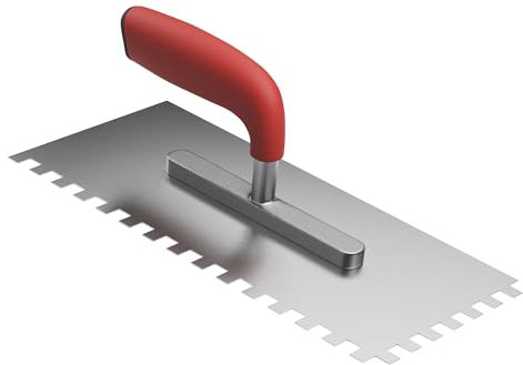 1A MEISTERKELLE - Rostfreier Edelstahl - 10er Zahnung (10x10 mm) - Fliesenkelle, Fliesenwerkzeug, Zahnungskelle