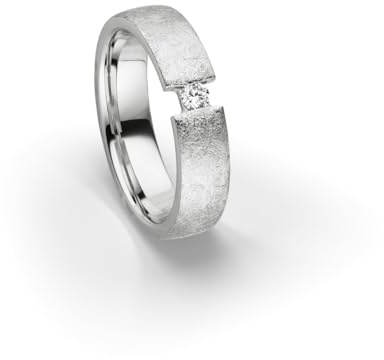 Kolibri Rings Damenring Eismatt Zirkonia Stein Spannring-Optik Sterling Silber 925 Ring Ehering Verlobungsring Partnerring Freundschaftsring - Inkl. Gratis Gravur und Etui